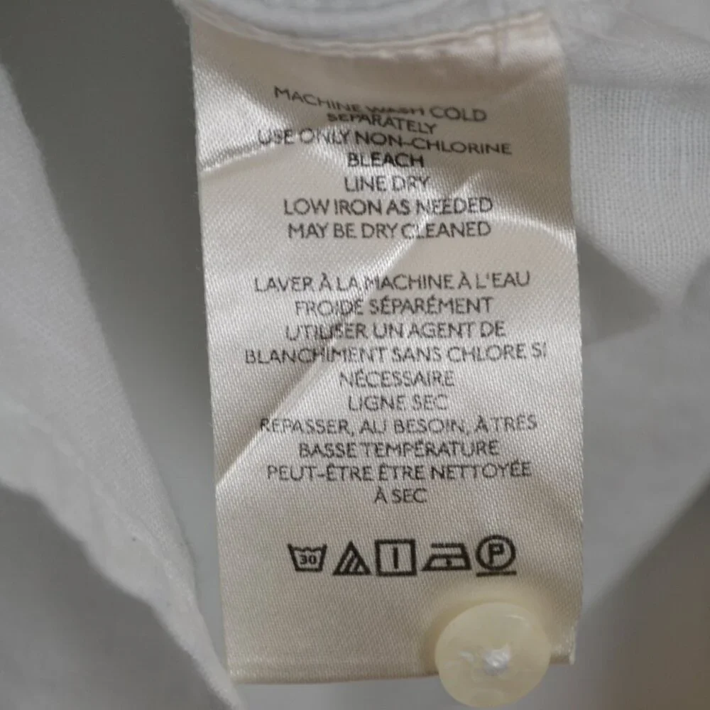 Anthropologie Maeve Cotton Blend Long Sleeve Button Down 1 Pocket Woemen L Shirt - Picture 7 of 9